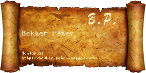 Bekker Péter névjegykártya