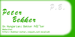 peter bekker business card